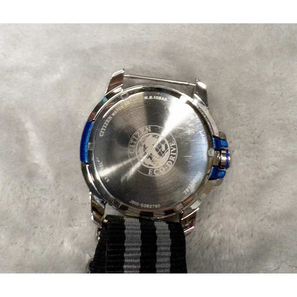 Citizen Eco-Drive WR100 J810 Movement Mens 43mm Watch NATO Strap New Capacitor